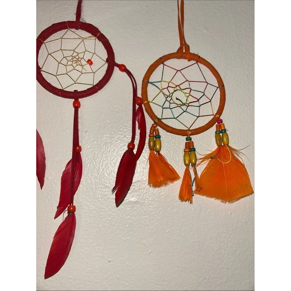 Leather Bead Dream Catchers Lot of 5 Variety Small-Large EUC